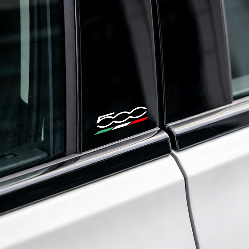 Car Accessories Under 500 - 車体ステッカー4枚、車窓装飾ロゴステッカー、フィアット500、500x、500l、500C、500E、プント、ティポ、パンダ、ブラボに適しています。