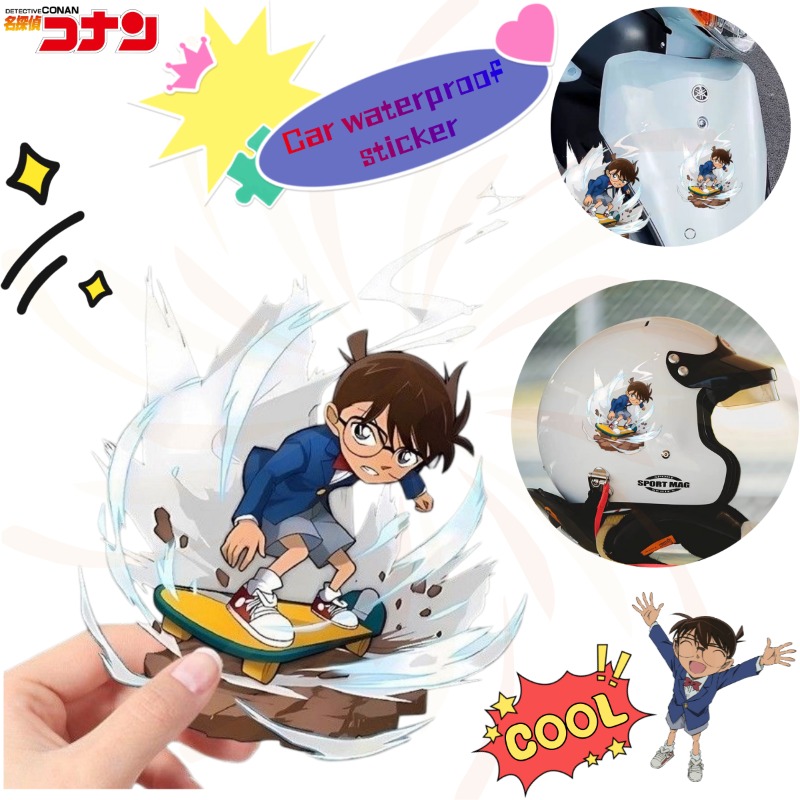 Car Accessories For Decoration - 名探偵コナン漫画スケートボードステッカー、防水デカール、車、バイク、電気自動車、ケース、荷物の装飾用