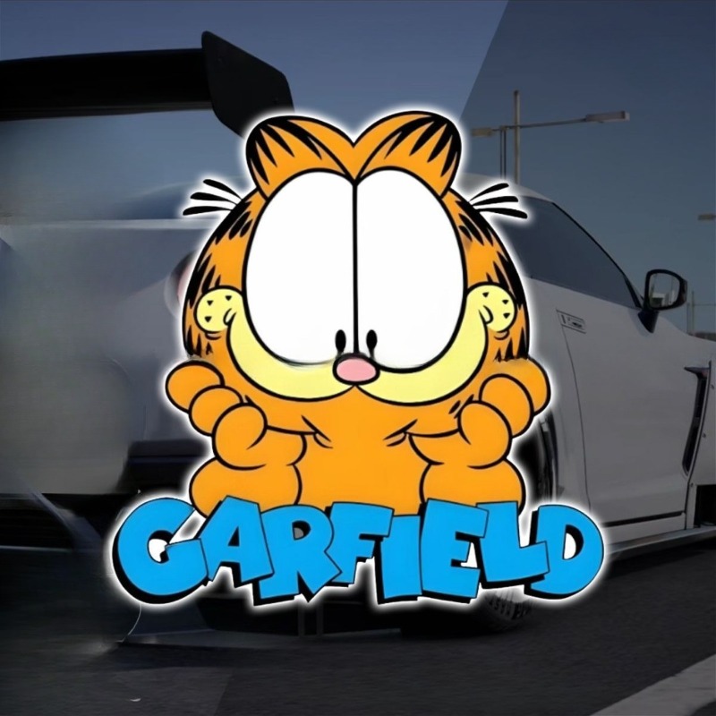 クリエイティブな漫画風のかわいいガーフィールドの車用ステッカ - Car Accessories For Decoration のレビューと価格