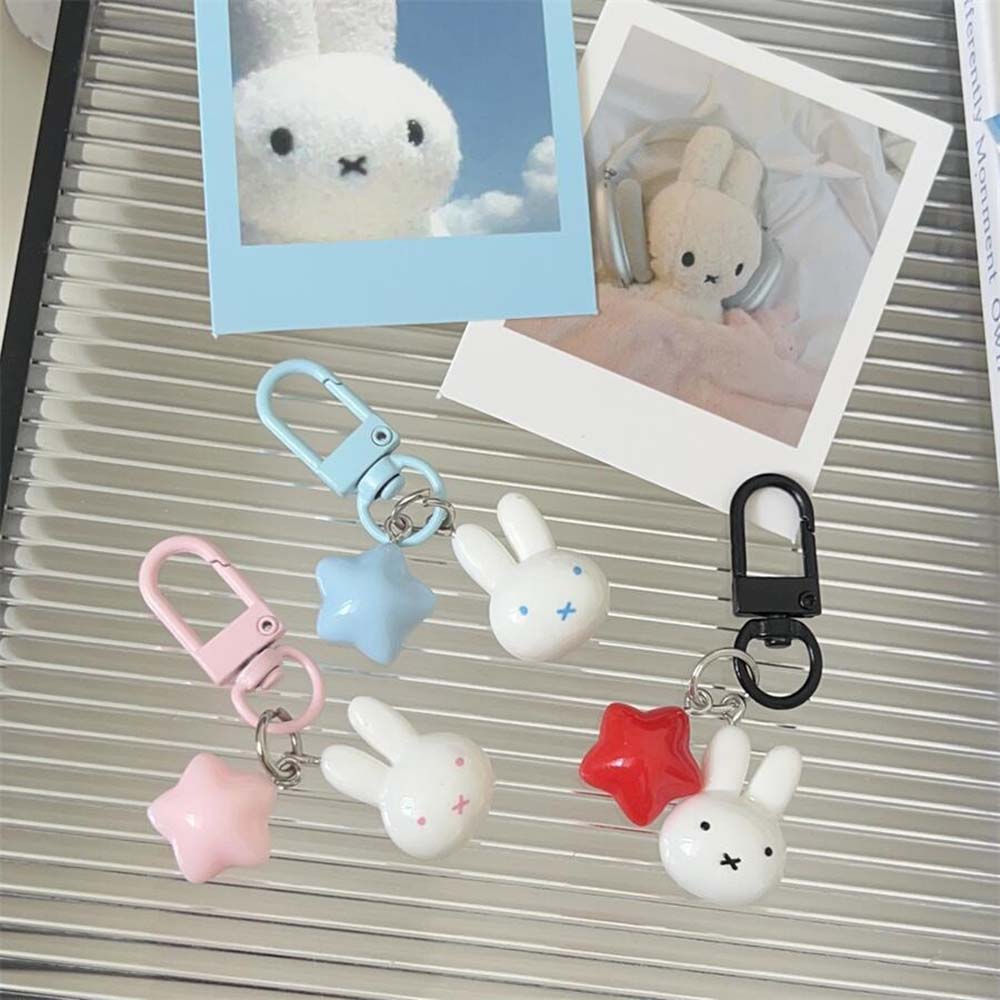 ミッフィーウサギの頭のかわいい小さな人形キーホルダーバックパ - Car Accessories For Decoration のレビューと価格