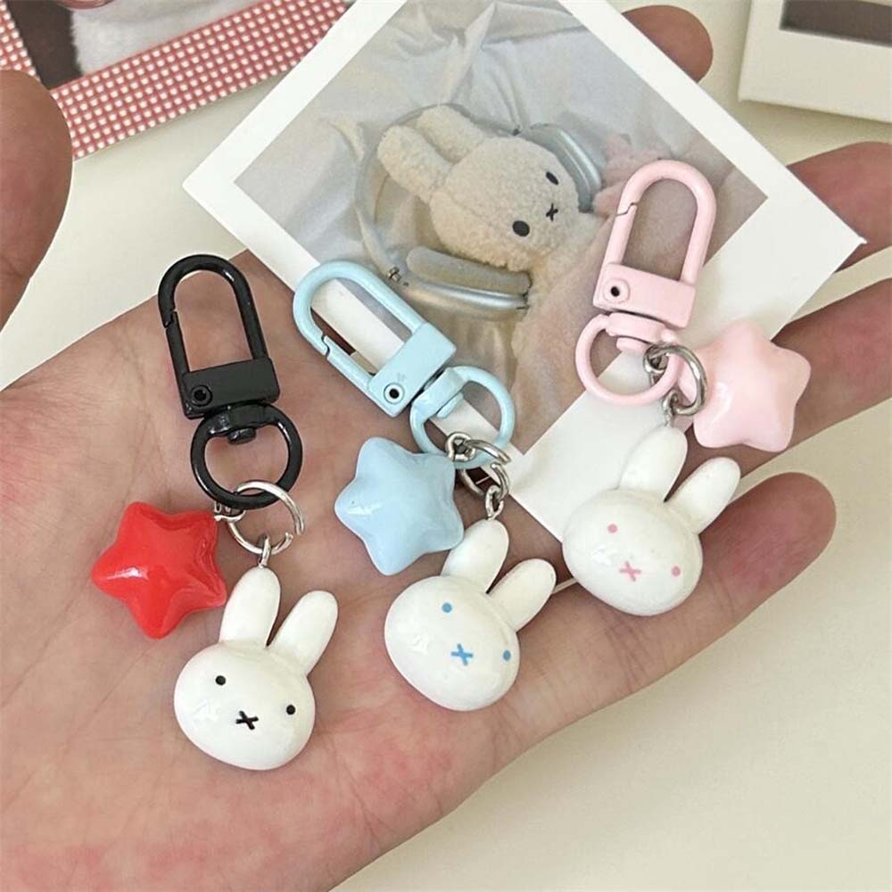 ミッフィーウサギの頭のかわいい小さな人形キーホルダーバックパ - Car Accessories For Decoration のレビューと価格