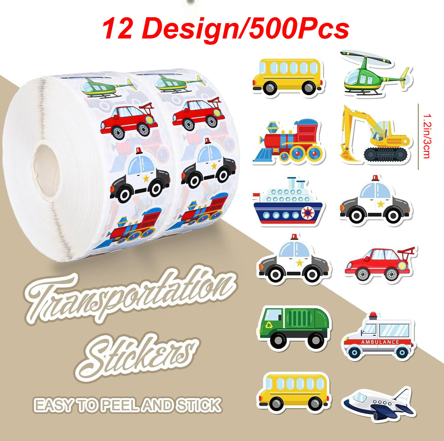 500枚入りトラックステッカーロール 車用ステッカー 男の子 - Car Accessories Under 500 のレビューと価格