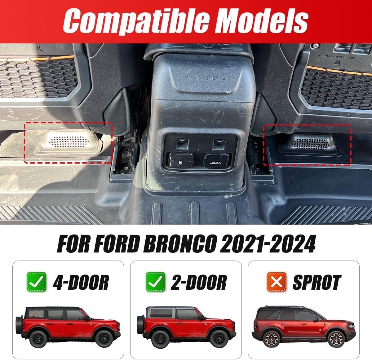 車のフロントシートベントカバー フォードブロンコ 2024  - Car Accessories Under 100 のレビューと価格