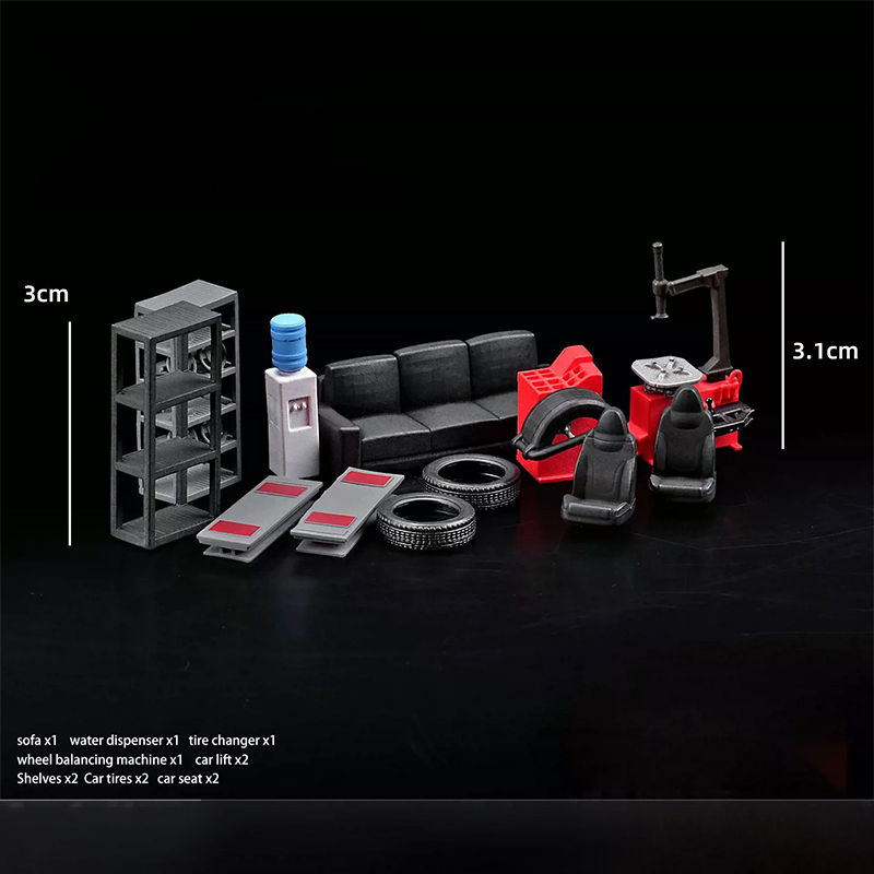 1:64スケール 車修理工場 プロップセット シーンモデル  - Car Accessories For Decoration のレビューと価格