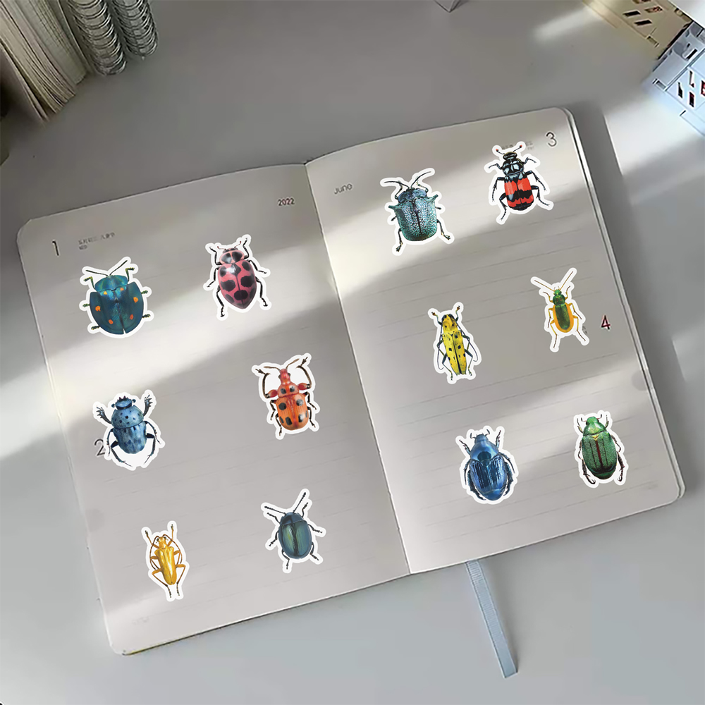 10/50/500 個かわいい漫画昆虫カブトムシステッカー  - Car Accessories Under 500 のレビューと価格