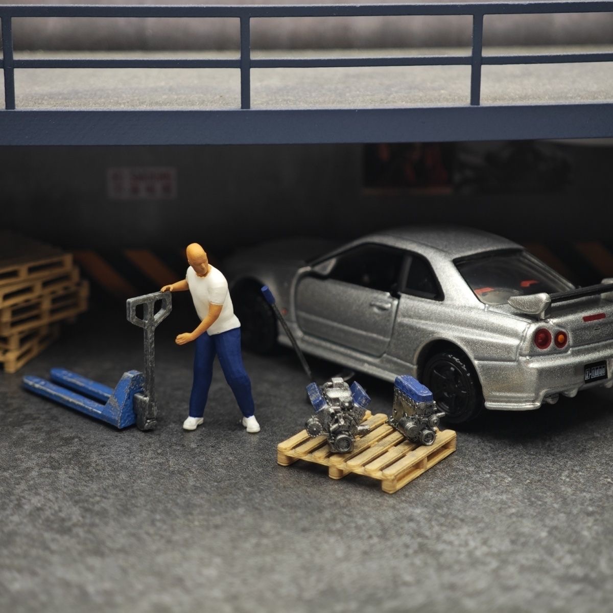 1:64 車模型修理工場シーン装飾、ジャッキ、ミニフィギュア - Car Accessories For Decoration のレビューと価格