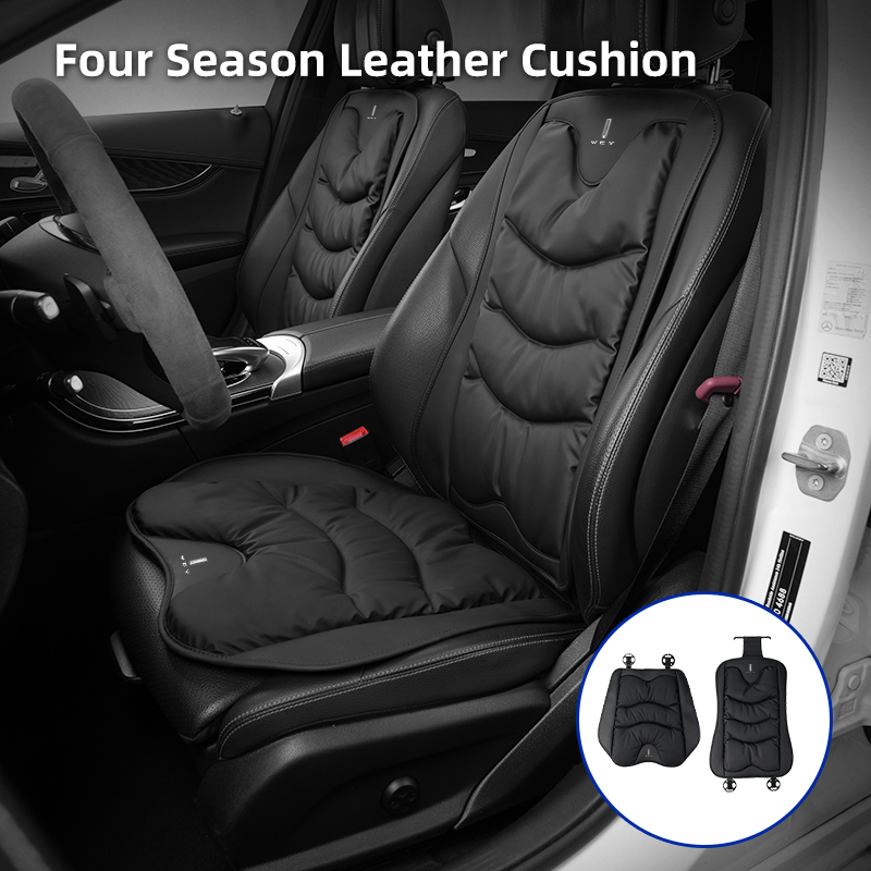 車のフロントリアシートカバー革クッション背もたれ保護マットア - Car Accessories Under 500 のレビューと価格