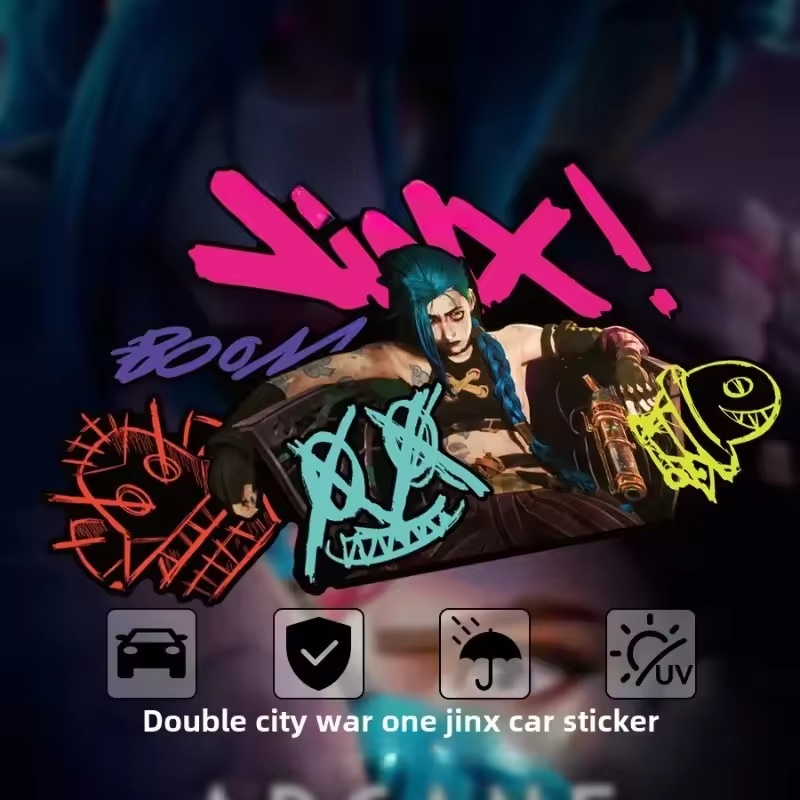 Arcane Jinx グラフィティ反射車ステッカー電動バイ - Car Accessories For Decoration のレビューと価格