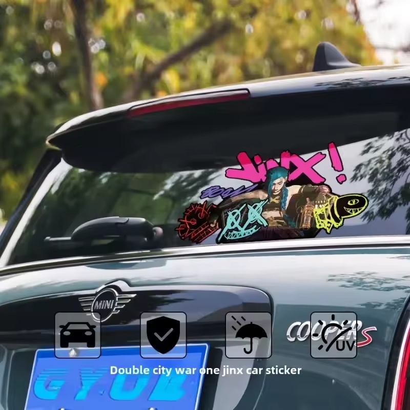 Arcane Jinx グラフィティ反射車ステッカー電動バイ - Car Accessories For Decoration のレビューと価格