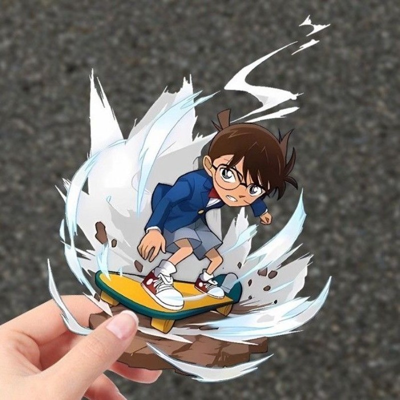 名探偵コナン漫画スケートボードステッカー、防水デカール、車、 - Car Accessories For Decoration のレビューと価格